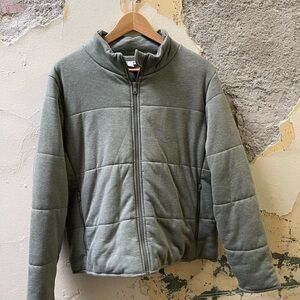 Three Dots Sage Green Puffer Jacket